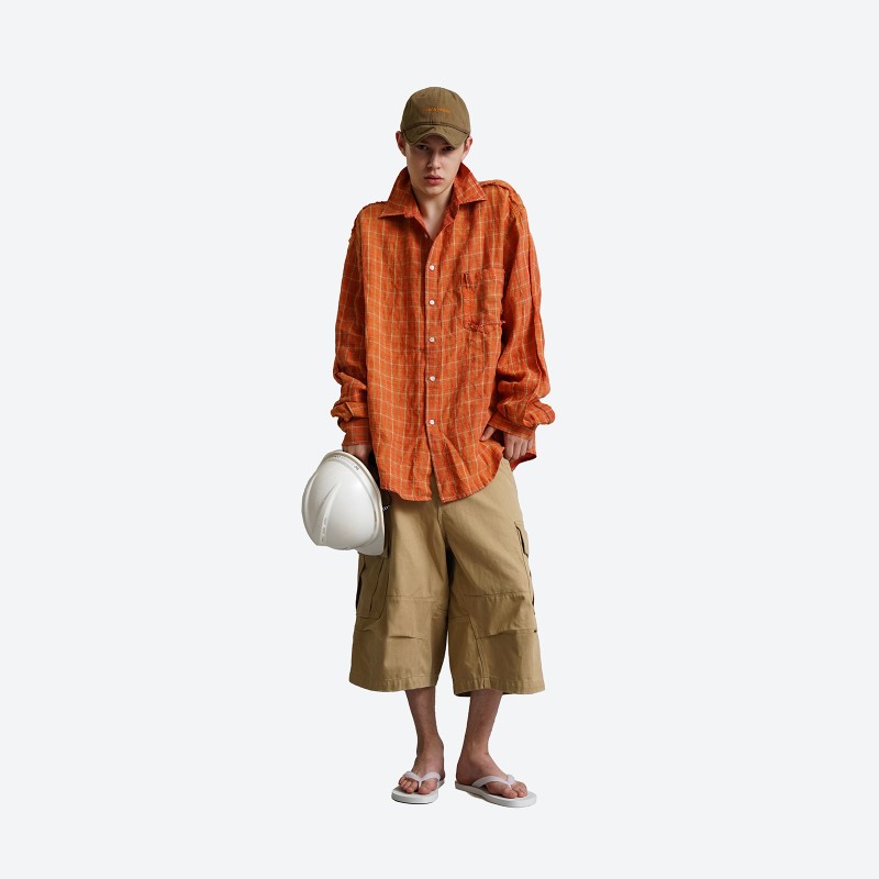 Sunset Orange Check Shirt